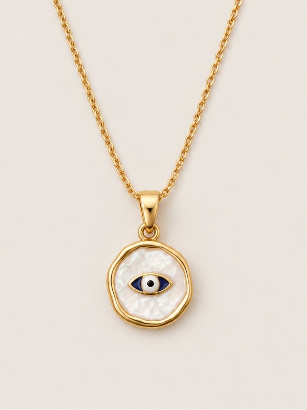 New! 18K Gold Plated Evil Eye Pendant Necklace NWOT